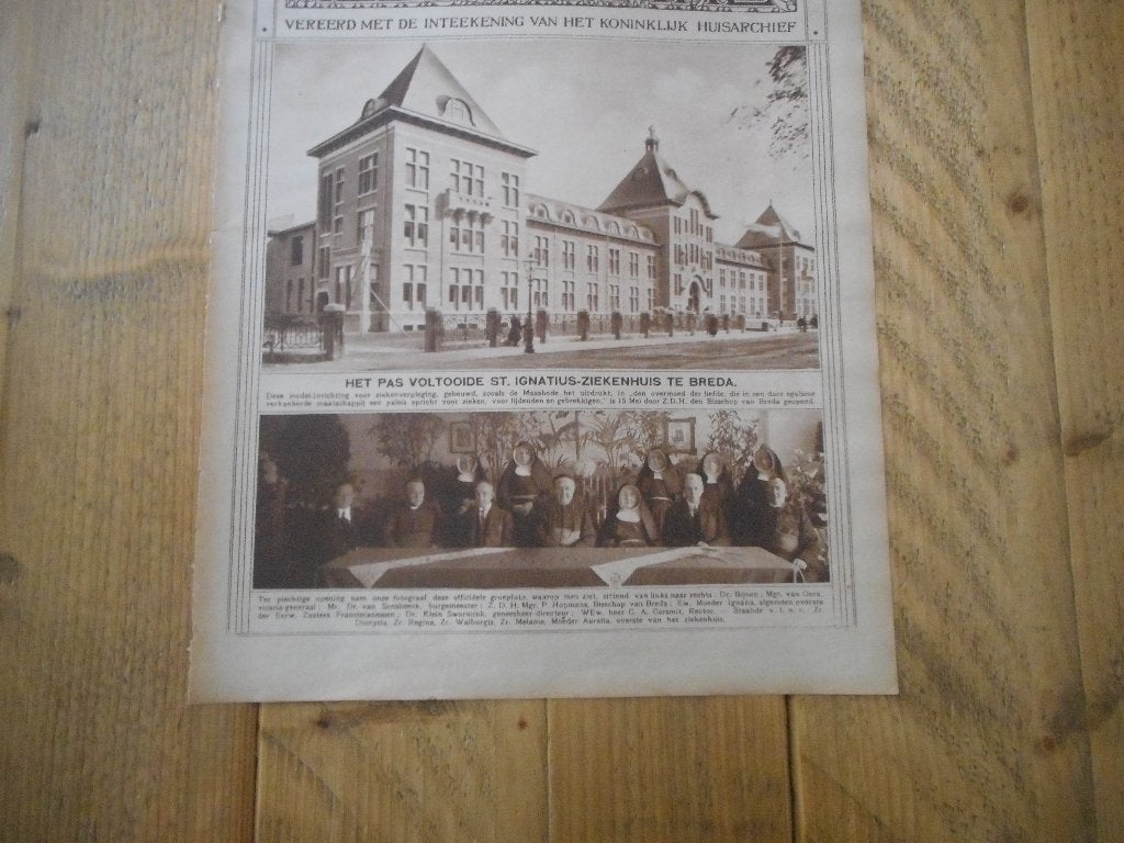 Breda. St. Ignatius-ziekenhuis. 1923., Ophalen of Verzenden, 1920 tot 1940, Nederland, Knipsel(s)