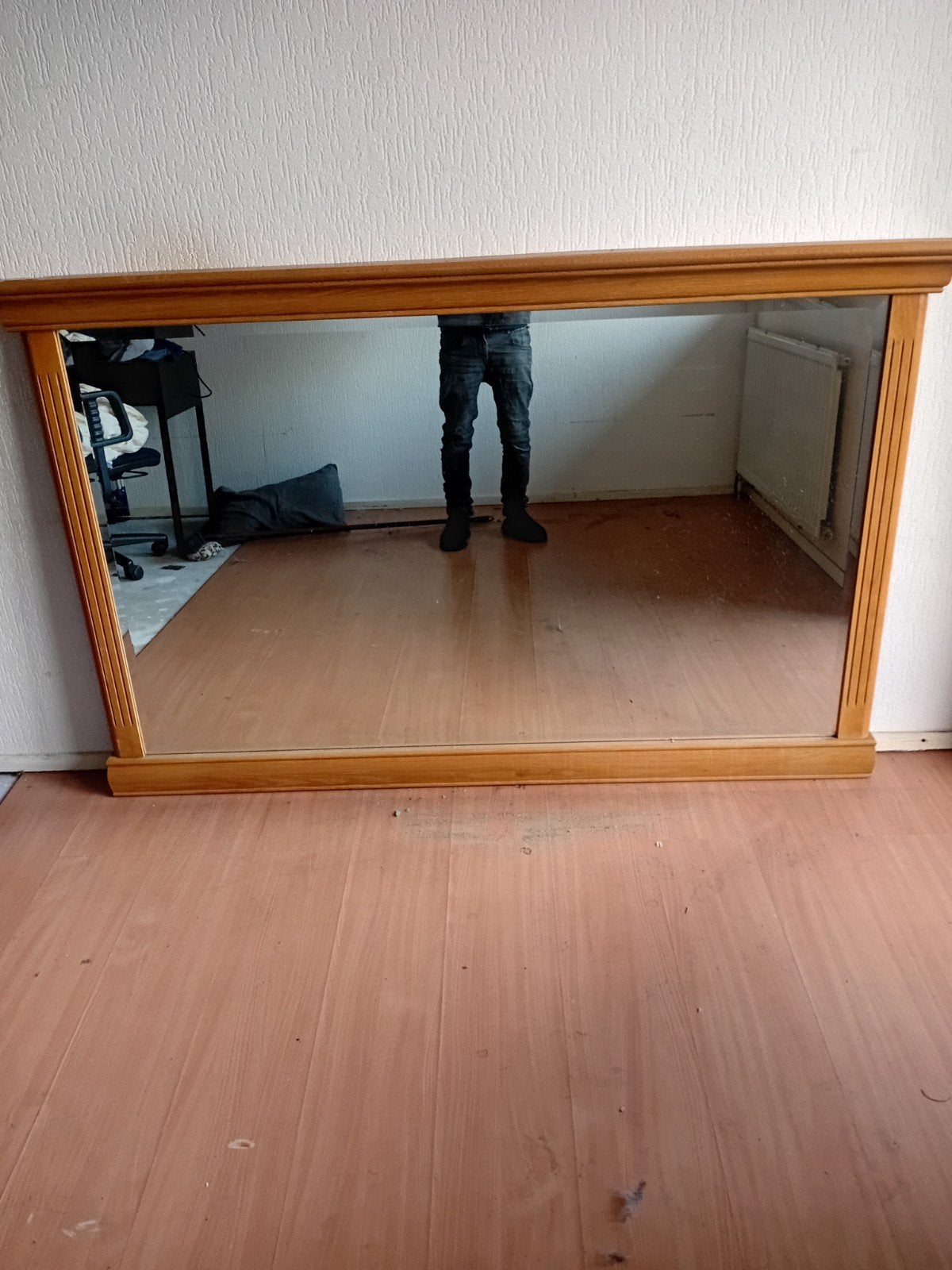 Grote spiegel met houten lijst (105x170 cm), Ophalen, Rechthoekig, 150 tot 200 cm, 100 tot 150 cm