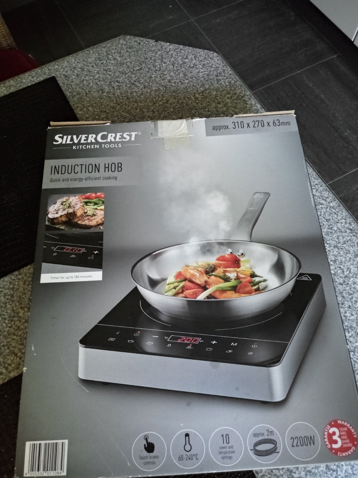 SilverCrest Inductiekookplaat SIKP 2200 B1, Witgoed en Apparatuur, Kookplaten, 3 kookzones of minder, Ophalen of Verzenden, Zo goed als nieuw
