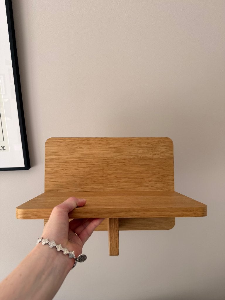 Hübsch eiken wandplank, Ophalen, Zo goed als nieuw