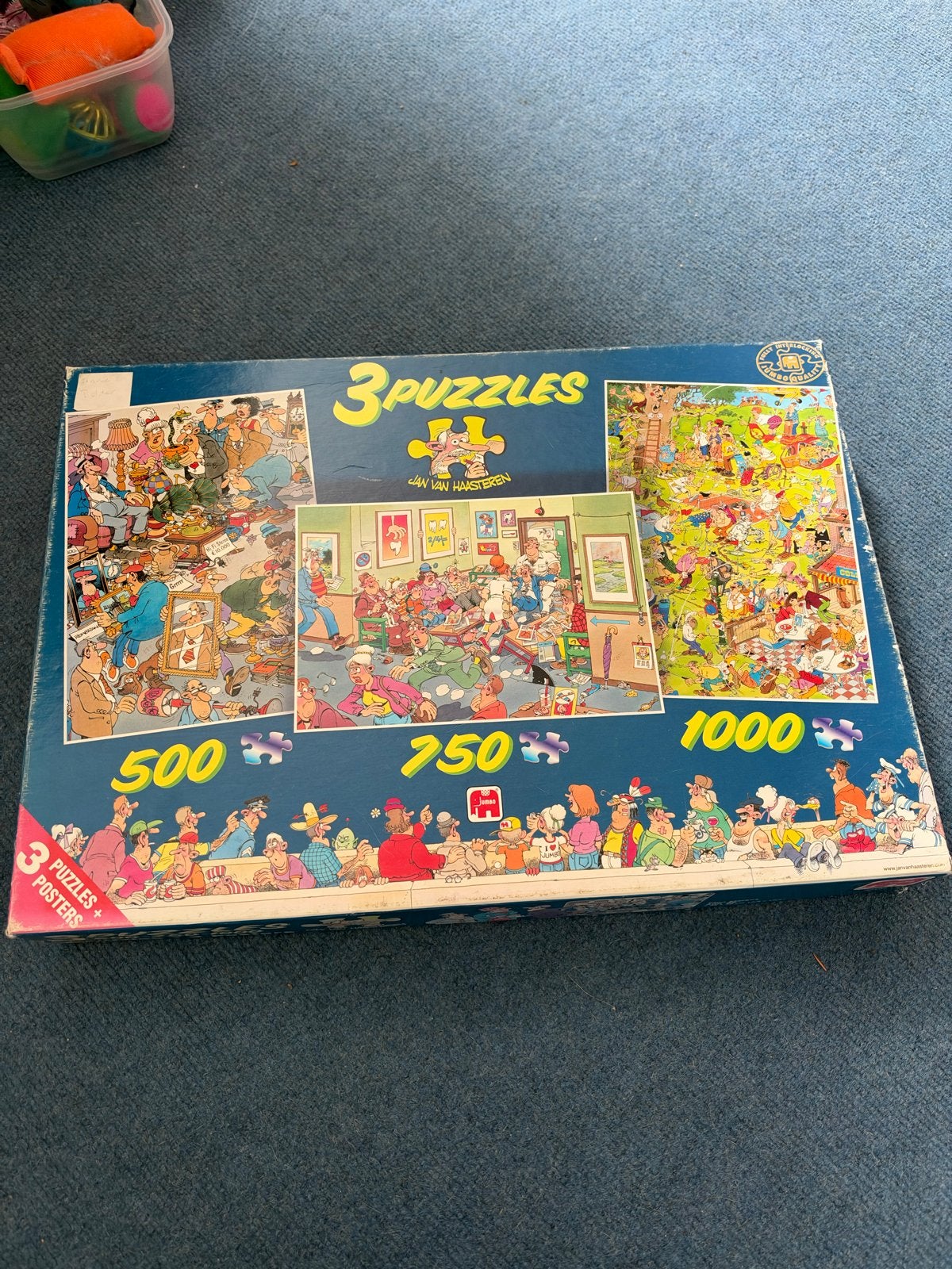 Jan van Haasteren 3-in-1 Puzzelset (500, 750, 1000 stukjes), Hobby en Vrije tijd, Ophalen of Verzenden, 500 t/m 1500 stukjes, Zo goed als nieuw