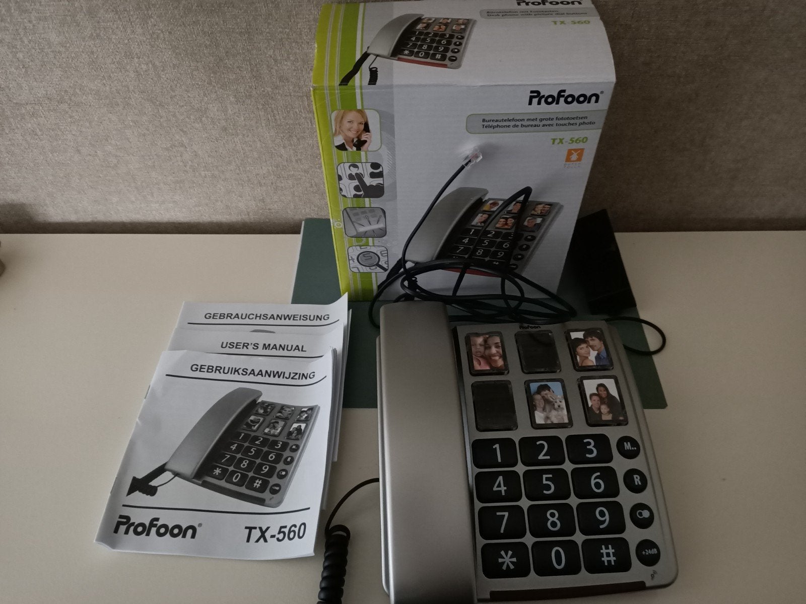 Profoon Tx560 v. ouderen+Fysic extra ringer geluid + flits., Ophalen, 1 handset