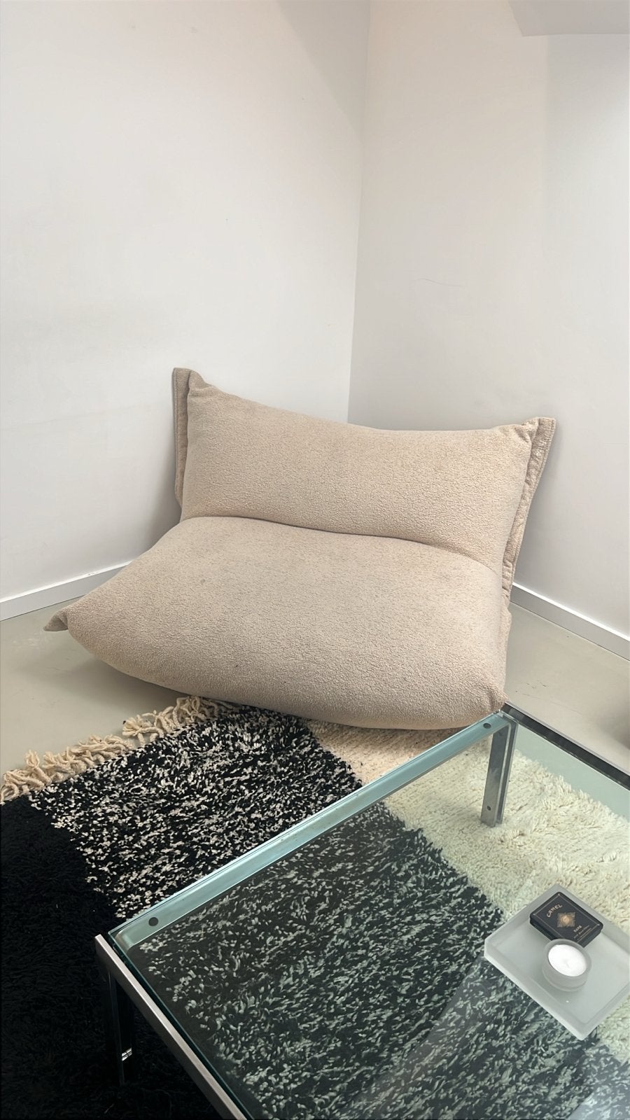 Fatboy Bonbaron Sherpa Loungestoel - Ecru, Huis en Inrichting, Ophalen, Zo goed als nieuw, Stof, 100 tot 125 cm