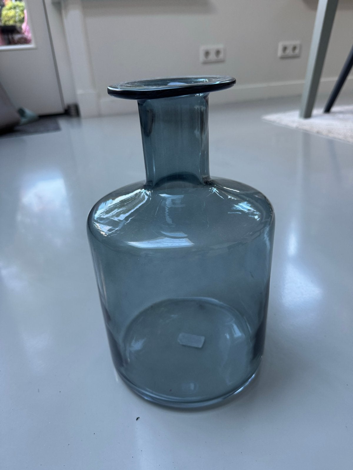 Ikea vaas donkergrijs/blauw glas, Ophalen, Glas, Zo goed als nieuw, Geschikt voor droogbloemen