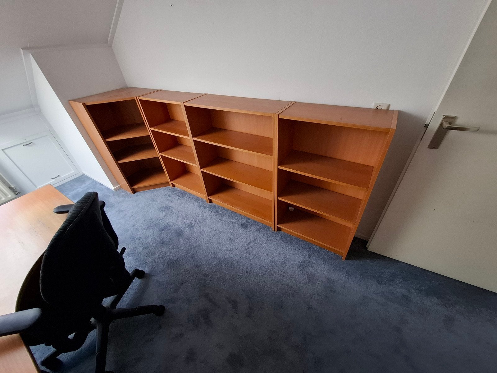 Ikea Billy lage kasten (3 recht, 1 hoek), Ophalen, Met plank(en), Gebruikt, 100 tot 150 cm