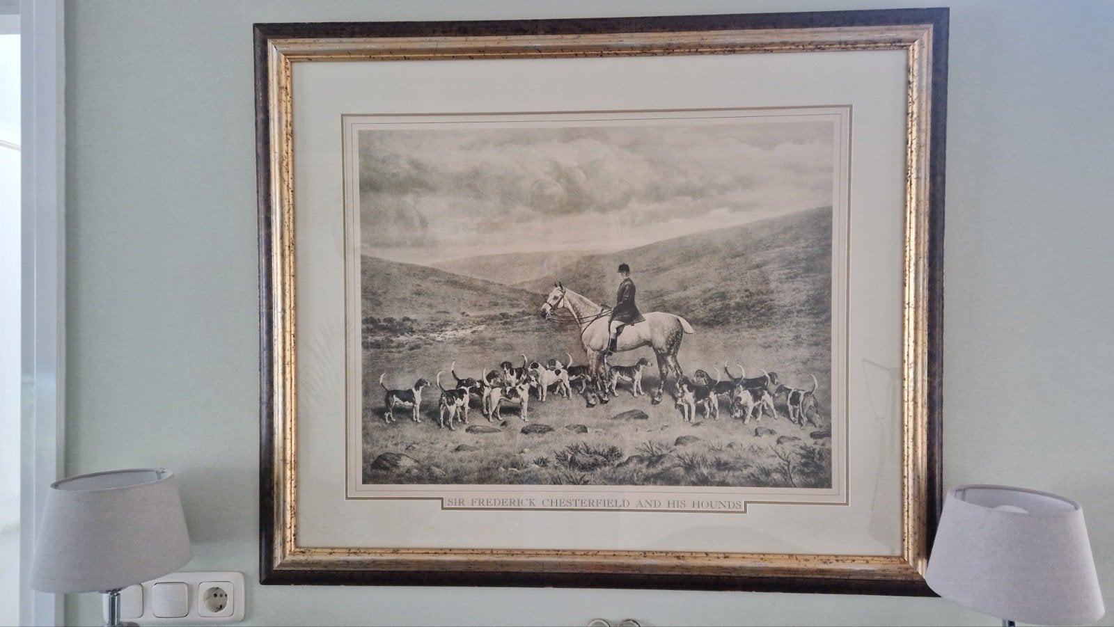 Jachttafereel Sir Frederick Chesterfield and his Hounds, Ophalen, Zo goed als nieuw, Schilderij
