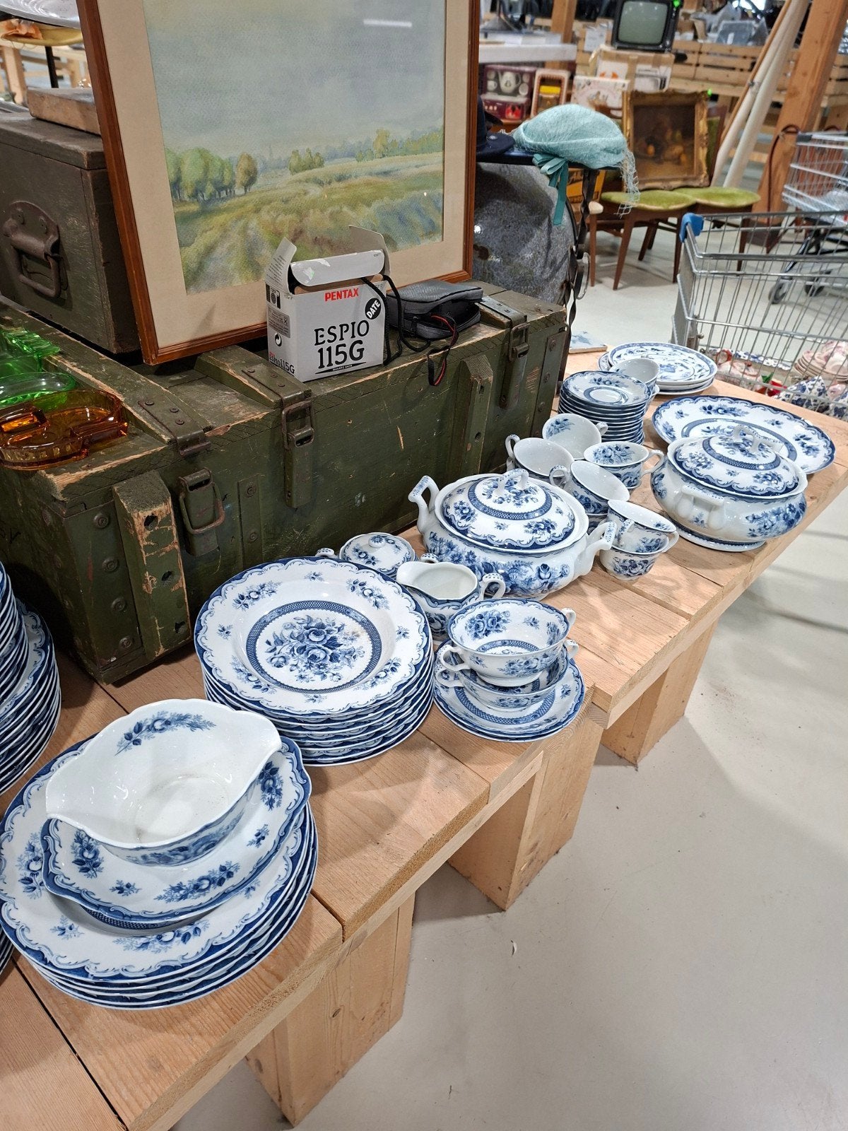 Uitgebreid Blue Rose Fine China servies, Japan, Ophalen of Verzenden