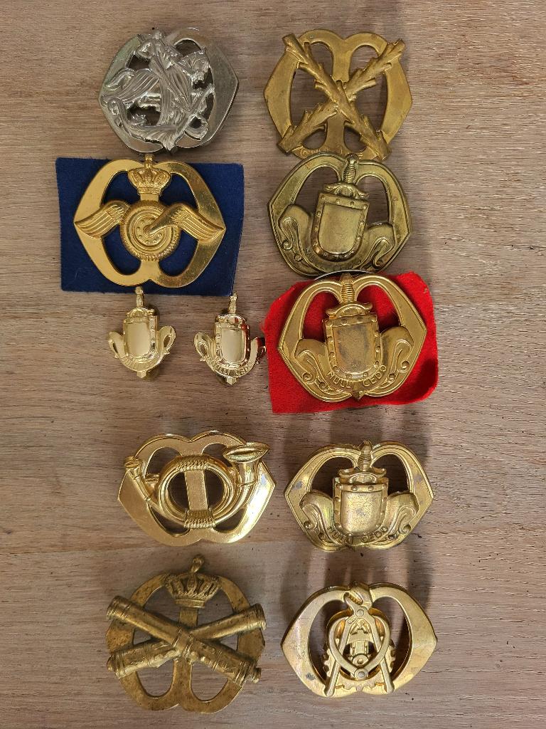 Lotje baretemblemen, landmacht, oud en nieuwere modellen, Verzamelen, Militaria | Algemeen, Verzenden, Landmacht, Nederland, Embleem of Badge