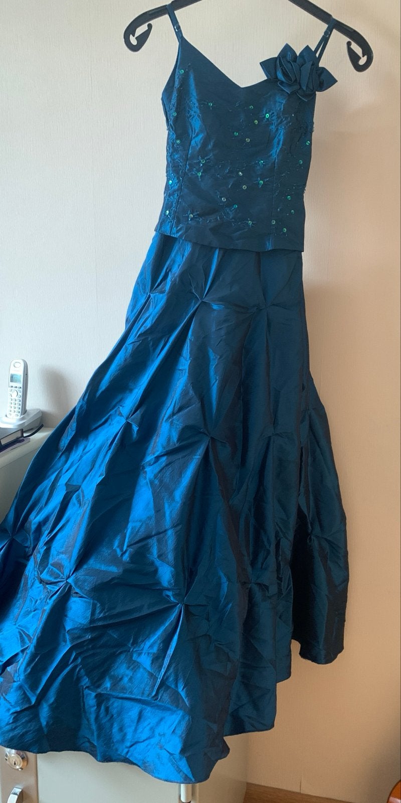 Elegante blauwe avondjurk - Maat M - Merk Envie, Maat 38/40 (M), Galajurk, Blauw, Ophalen of Verzenden