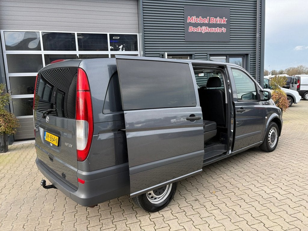 Mercedes-Benz Vito 110 CDI 320 Lang Dubbele Cabine, Auto's, Bestelauto's, Euro 5, Gebruikt, Zwart, 1858 kg