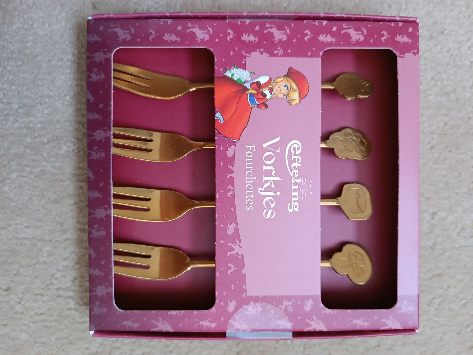 Efteling Vorkjes - Gouden Dessertvorkjes, Ophalen of Verzenden, Nieuw
