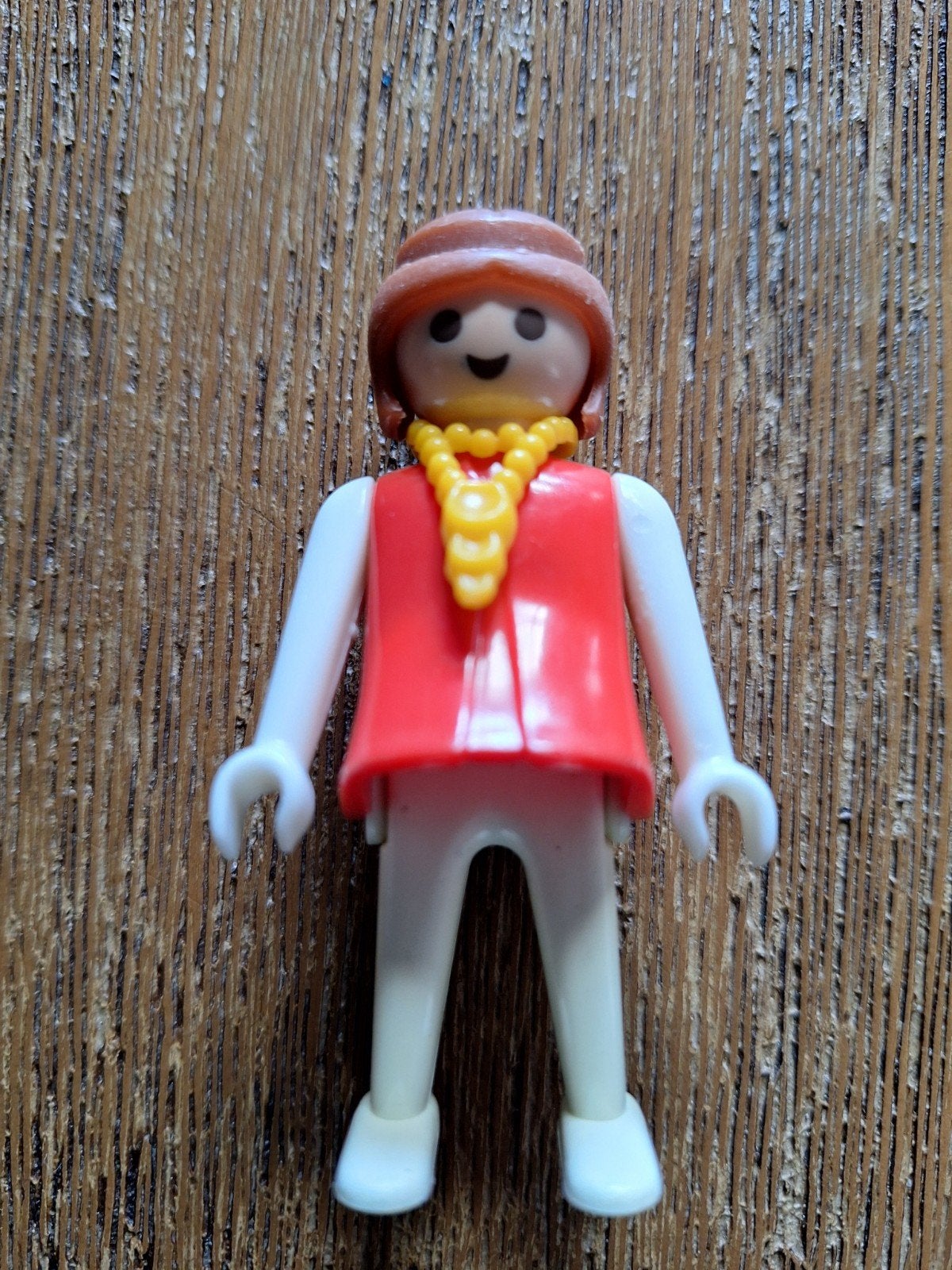 Vintage Playmobil figuur met rode jurk en ketting, Verzenden, Gebruikt