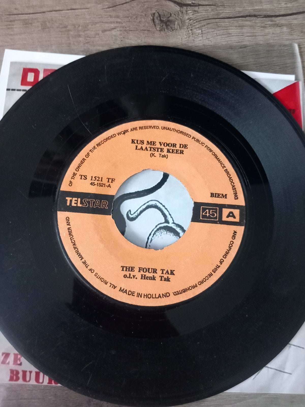 De Four Tak - Kus Me Voor De Laatste Keer / Onze Poes, Gebruikt, Originele persing, 7 inch, Ophalen of Verzenden