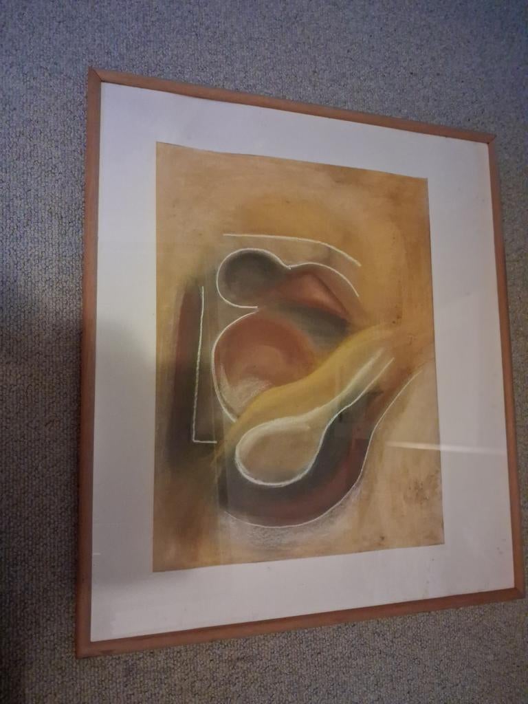 Abstract Kunstwerk in Houten Lijst, Ophalen