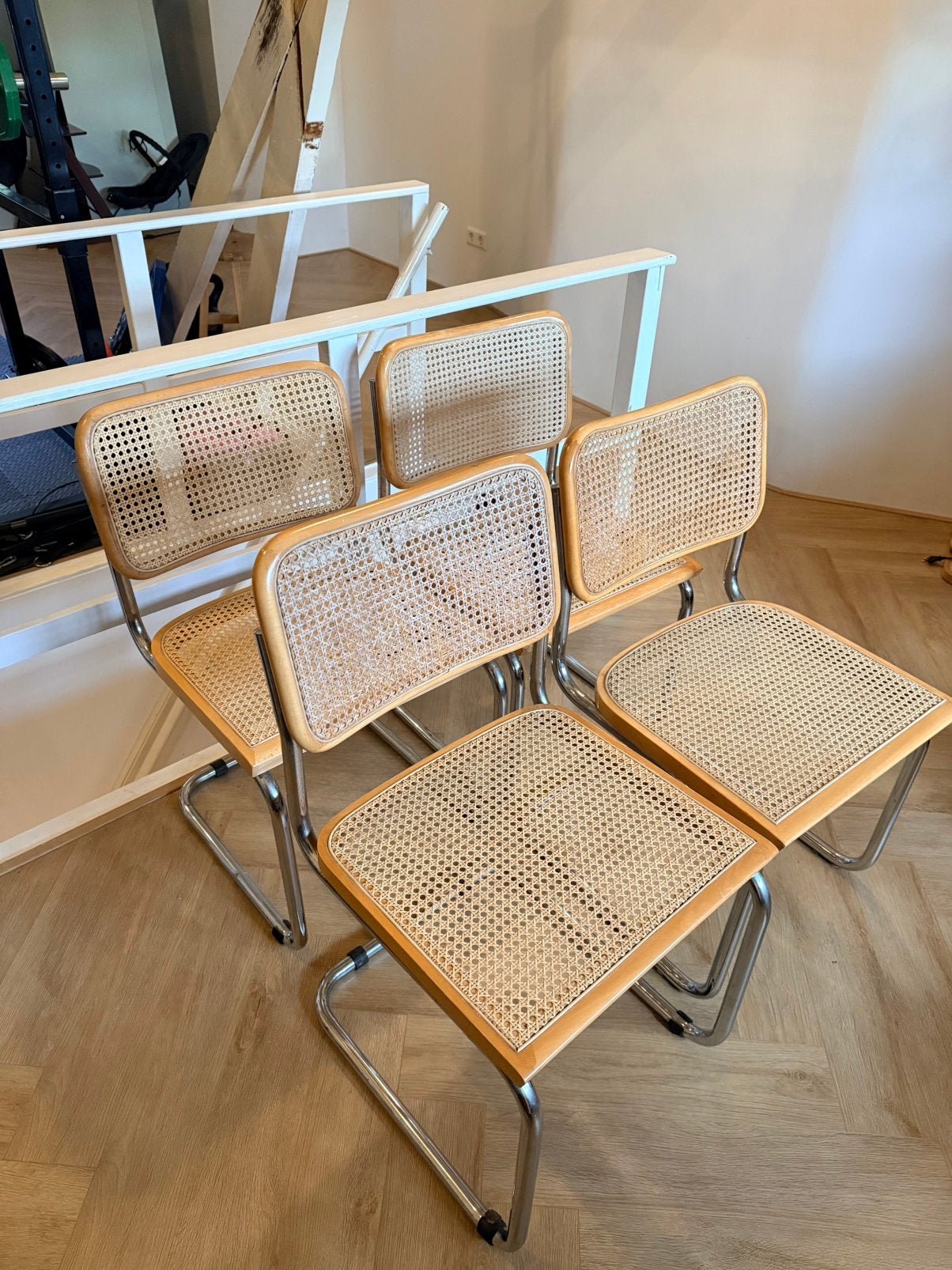 6 vintage retro marcel breur thonet cesca stoelen design, Ophalen of Verzenden, Zo goed als nieuw, Bruin