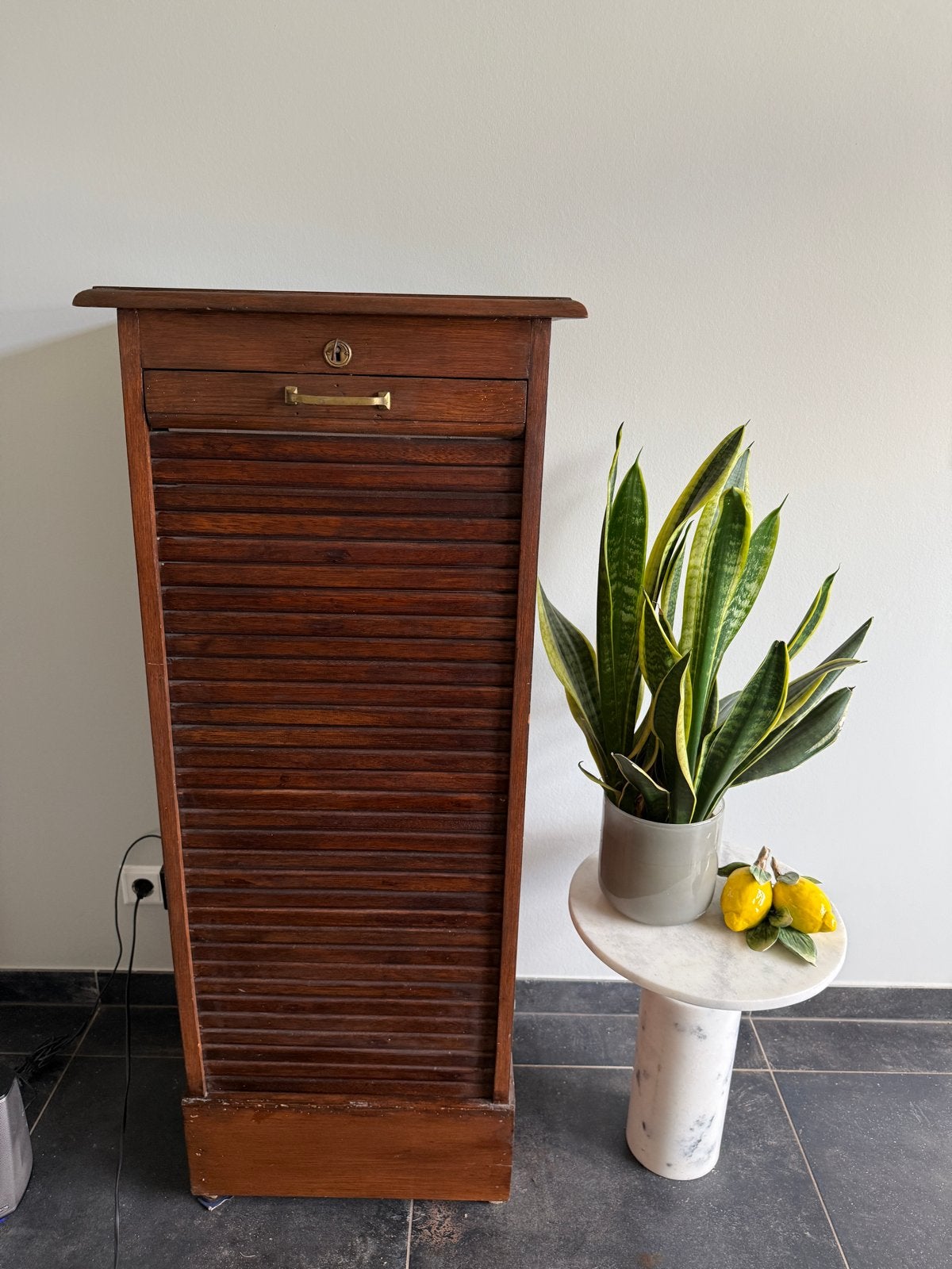 Vintage rolluikkast / archiefkast, Antiek en Kunst, Ophalen