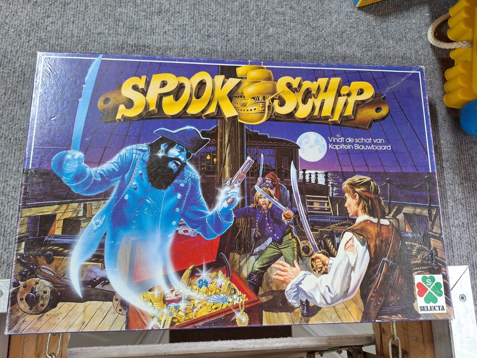 Spookschip Bordspel - Vind de schat van Kapitein Blauwbaard, Drie of vier spelers, Ophalen of Verzenden, Gebruikt, Selecta