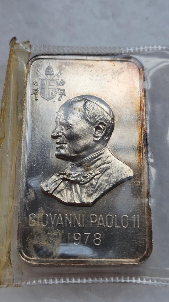 Italiaans zilverbaartje paus 50 gram, Ophalen of Verzenden, Zilver