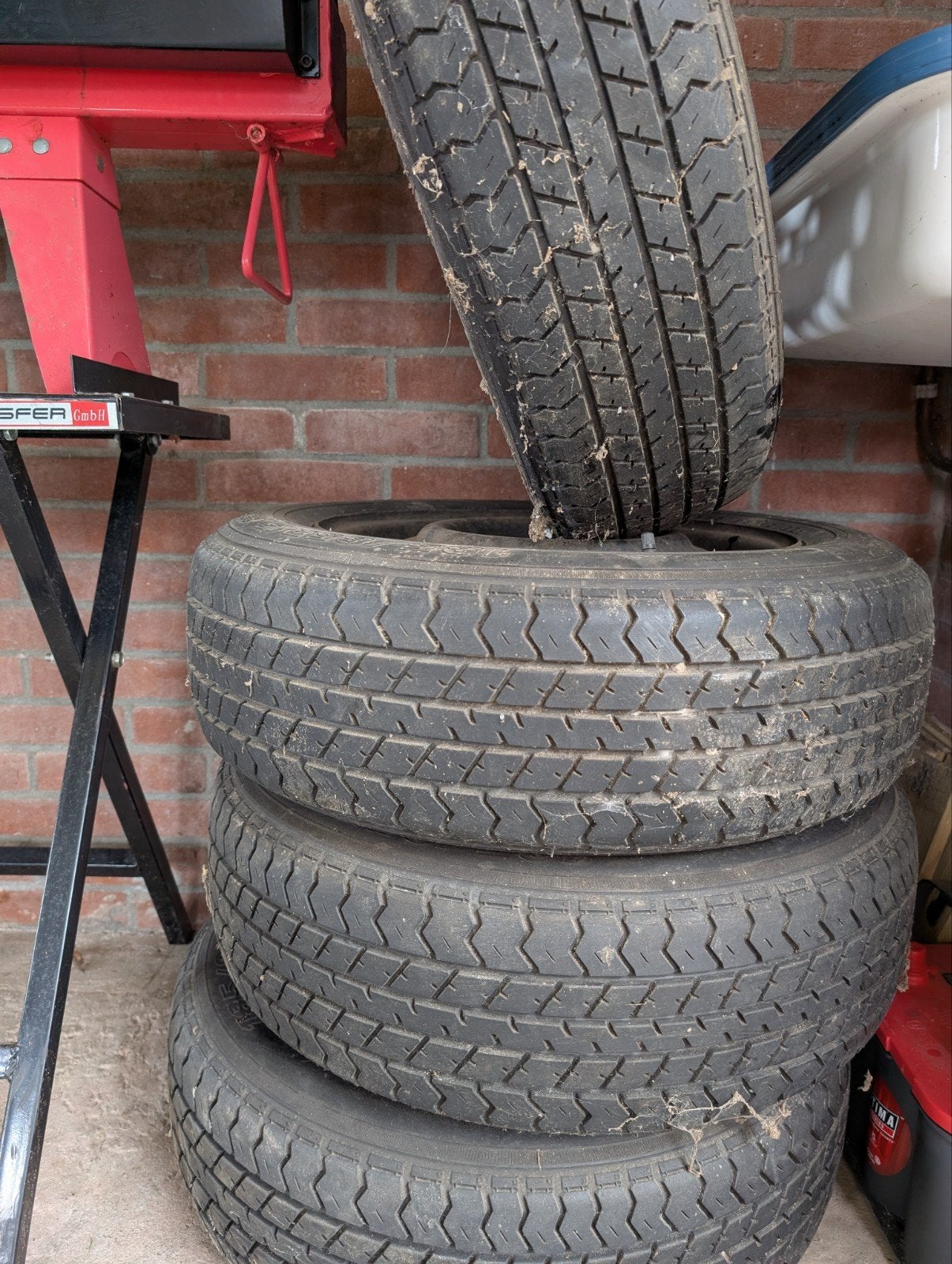 Mercedes-Benz stalen velgen met banden, Auto-onderdelen, Banden en Velgen, Ophalen, Gebruikt, 15 inch, Banden en Velgen