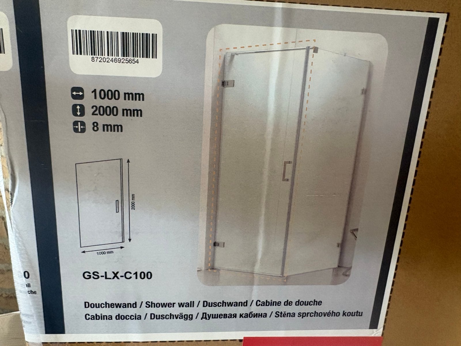Douchecabine LAGO 100x100 Gun Metal Light