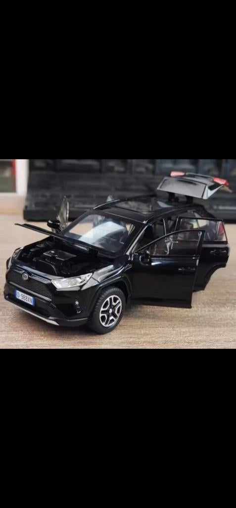 Toyota RAV4 Hybride Zwarte Modelauto 1:32 metaal, Ophalen of Verzenden, Nieuw, Auto, Overige merken