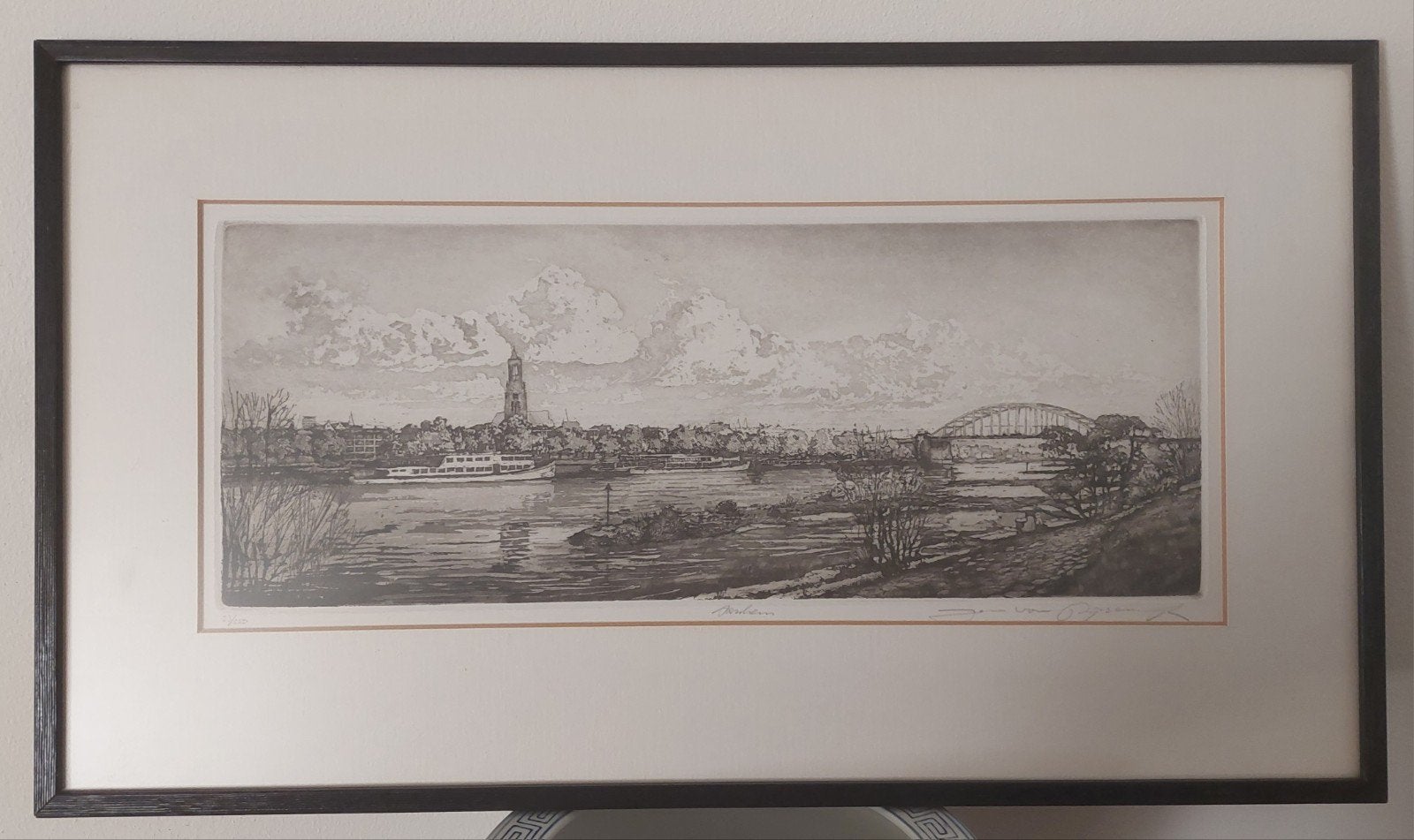 Rijnsburg Arnhem, mooie ets., Ophalen of Verzenden