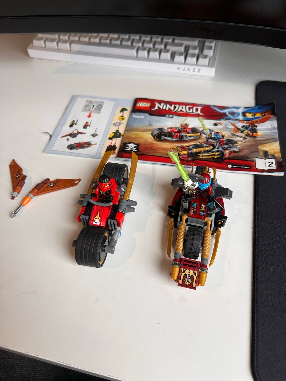 Lego Ninjago 70600 - Ninja Bike Chase (mist 1 poppetje), Gebruikt, Lego, Ophalen of Verzenden, Inclusief instructies