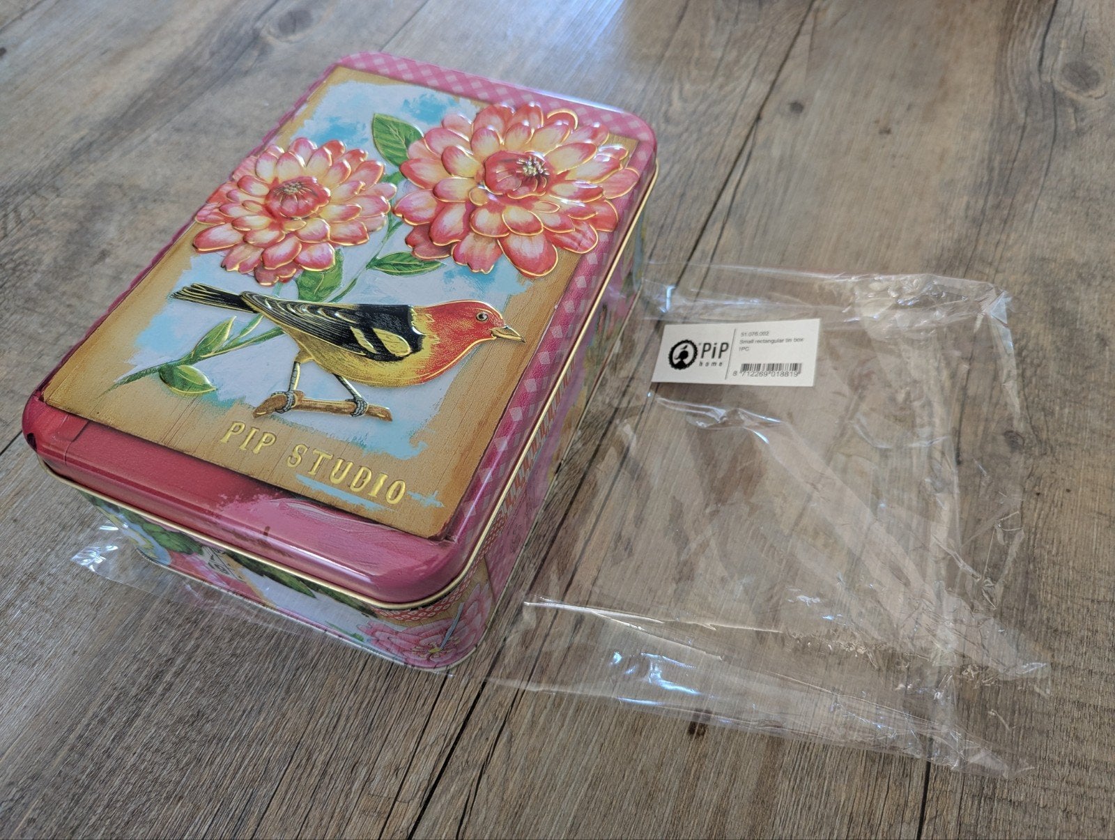 Pip Studio blikje met vogel en bloemen, Meerkleurig, Overige stijlen, Nieuw, Ophalen of Verzenden