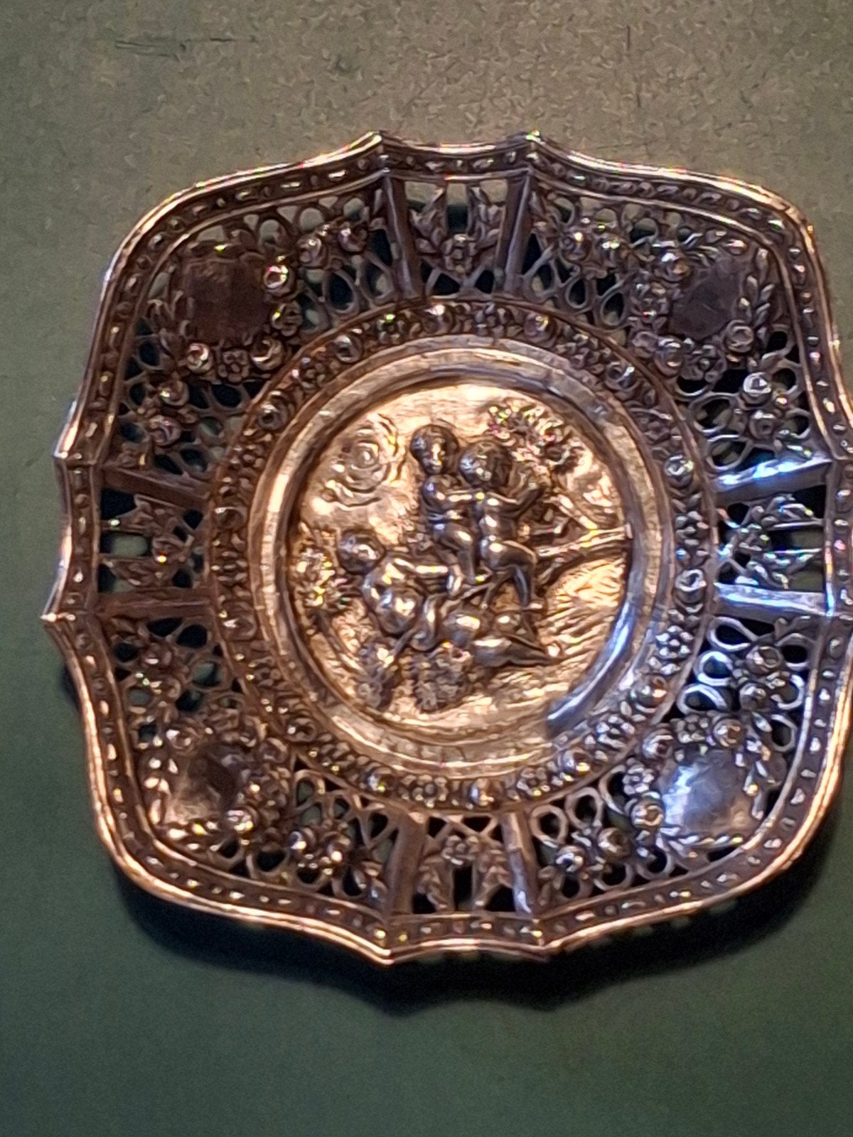 zilveren  schaal antiek diameter  11cm, Ophalen of Verzenden