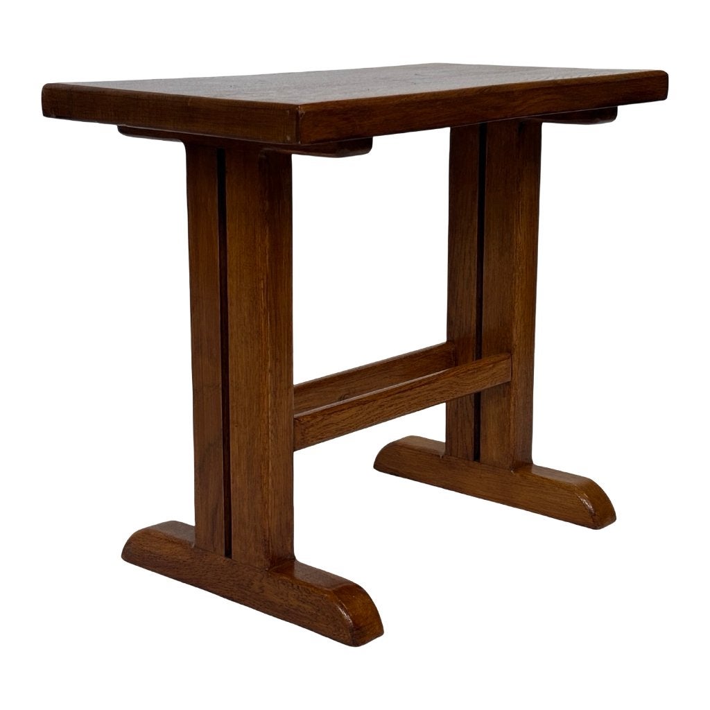 Vintage bijzettafel shaker model compact model massief hout, Minder dan 55 cm, Gebruikt, Ophalen of Verzenden, Vintage tafeltje