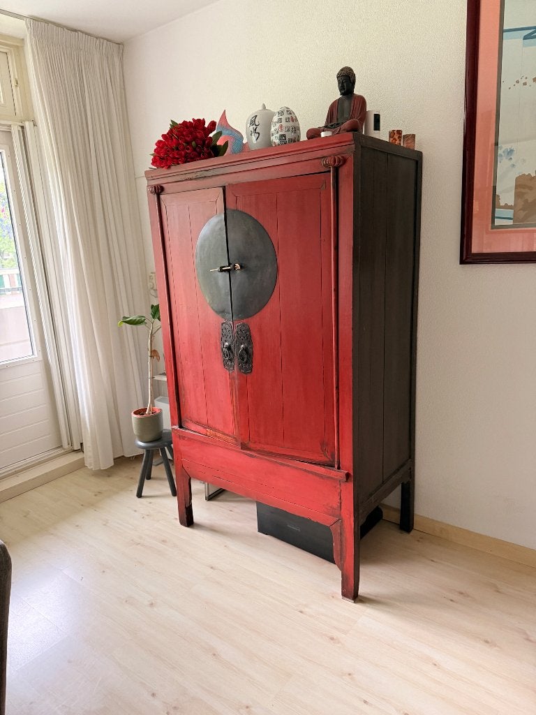Mooie Chinese kast, Huis en Inrichting, Ophalen, Teakhout, Zo goed als nieuw, 150 tot 200 cm