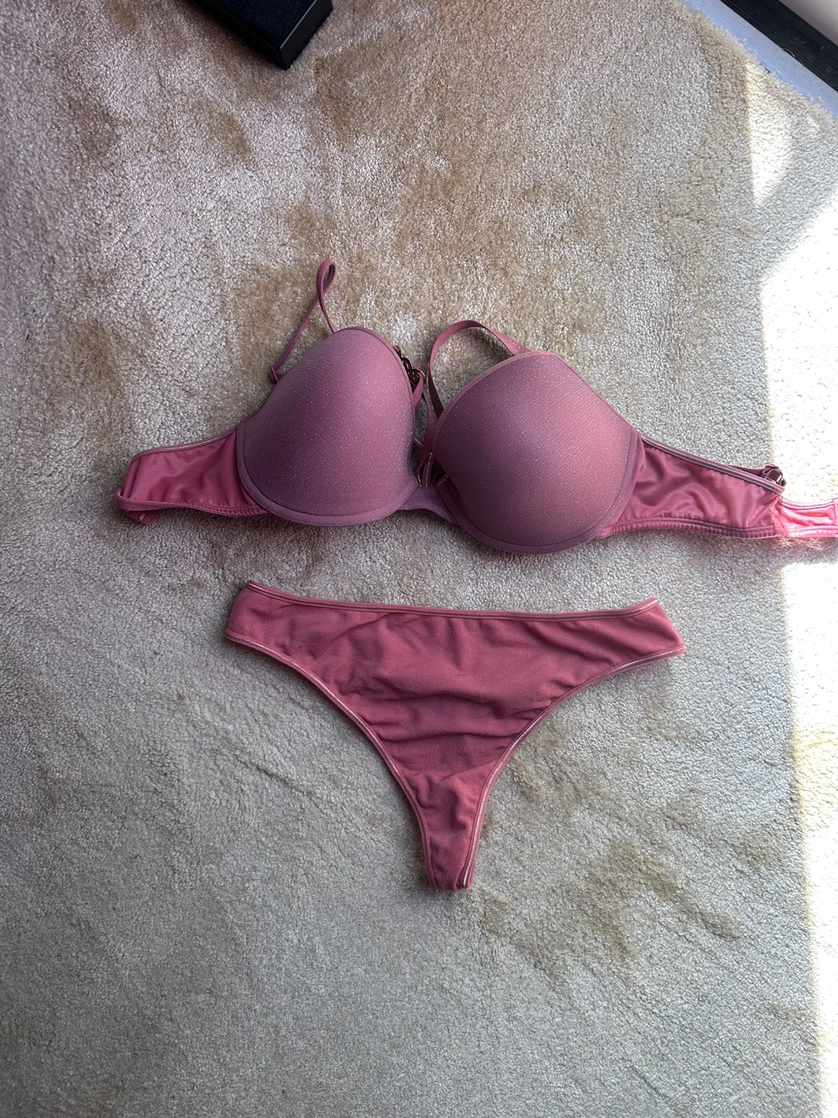 MARLIES DEKKERS set bh 85C pushup en string XL, Verzenden, Roze, Setje