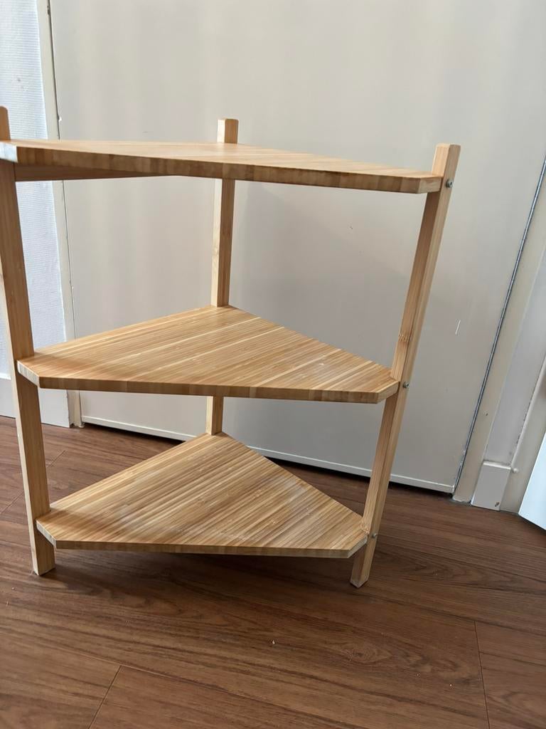 Bamboe hoek kastje, (Half)hoge kast, Zo goed als nieuw, Minder dan 100 cm, 25 tot 50 cm