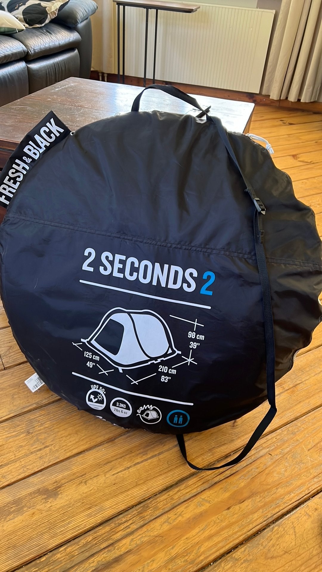 2seconds2 pop up tent, Caravans en Kamperen, Tenten, Ophalen, Zo goed als nieuw, Tot en met 2