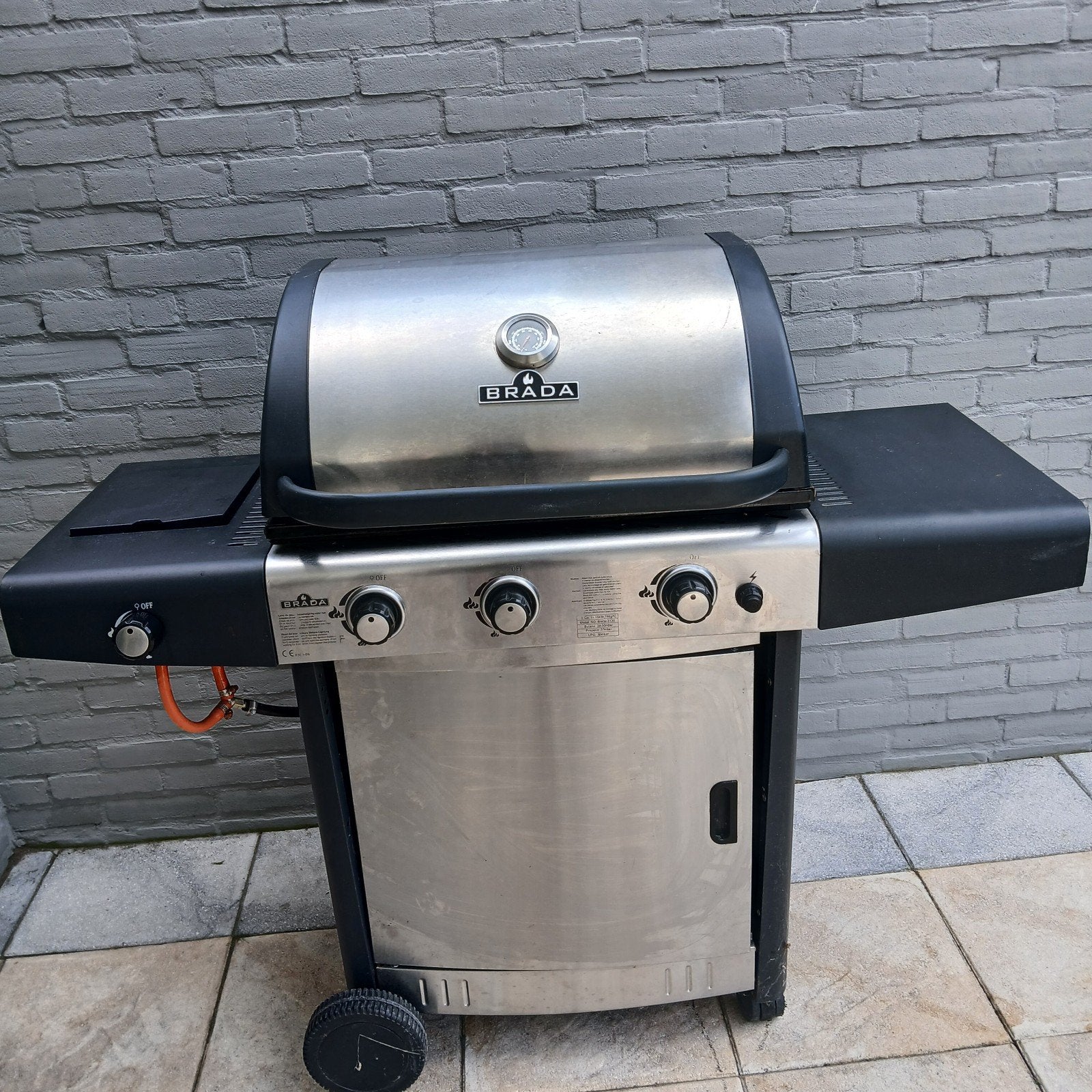 Brada Gasbarbecue met zijbrander en thermometer, Tuin en Terras, Ophalen, Gebruikt, Brada