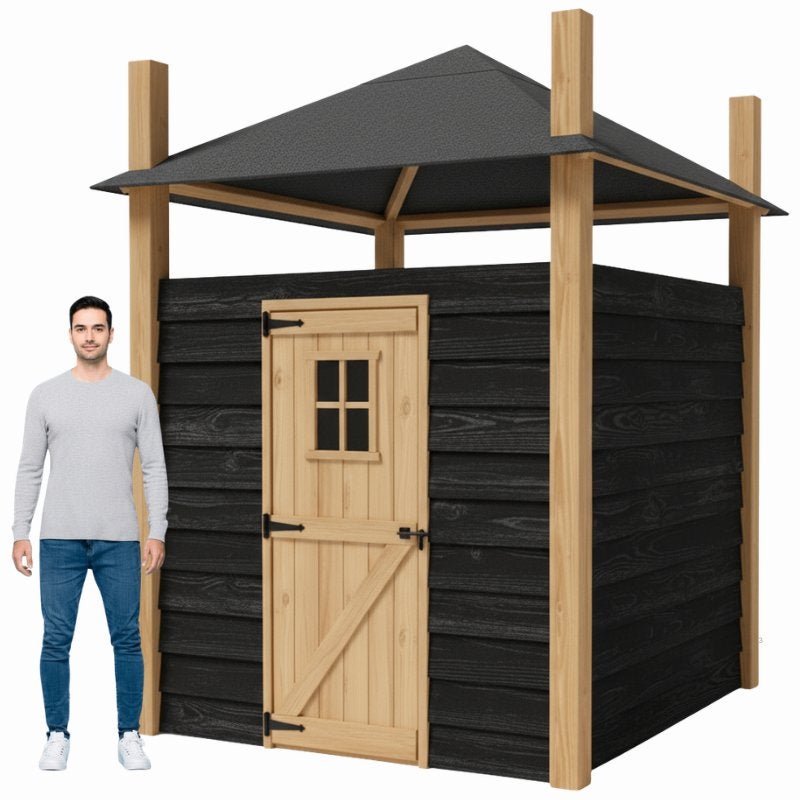Groot konijnenverblijf buiten | 195x195 | hooiberg | Douglas, 110 cm of meer, Verzenden, Nieuw, 90 cm of meer
