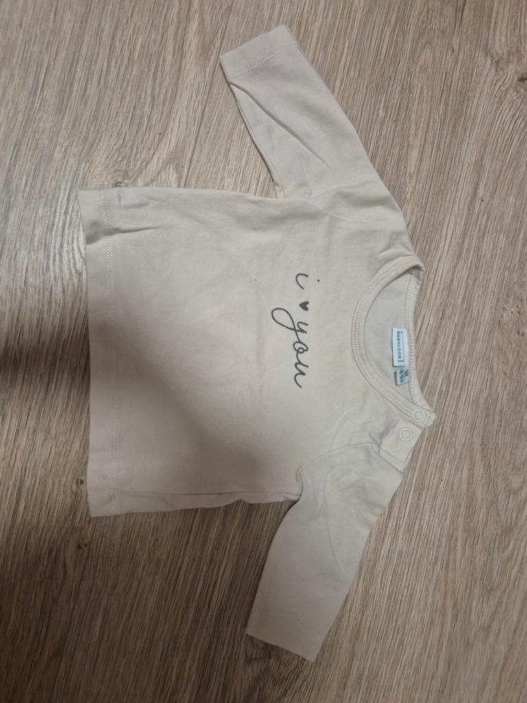 Babylook Shirtje Maat 50 - Zo goed als nieuw, Babylook, Jongetje of Meisje, Ophalen of Verzenden, Zo goed als nieuw