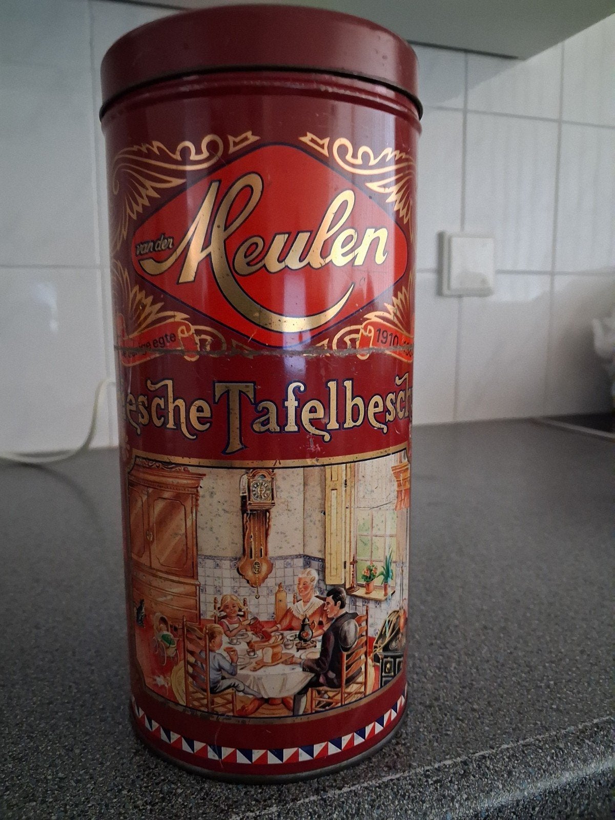 VAN DER MEULEN NOSTALGISCHE FRIESCHE TAFELBESCHUITBUS, Ophalen of Verzenden, Gebruikt, Overige, Overige merken