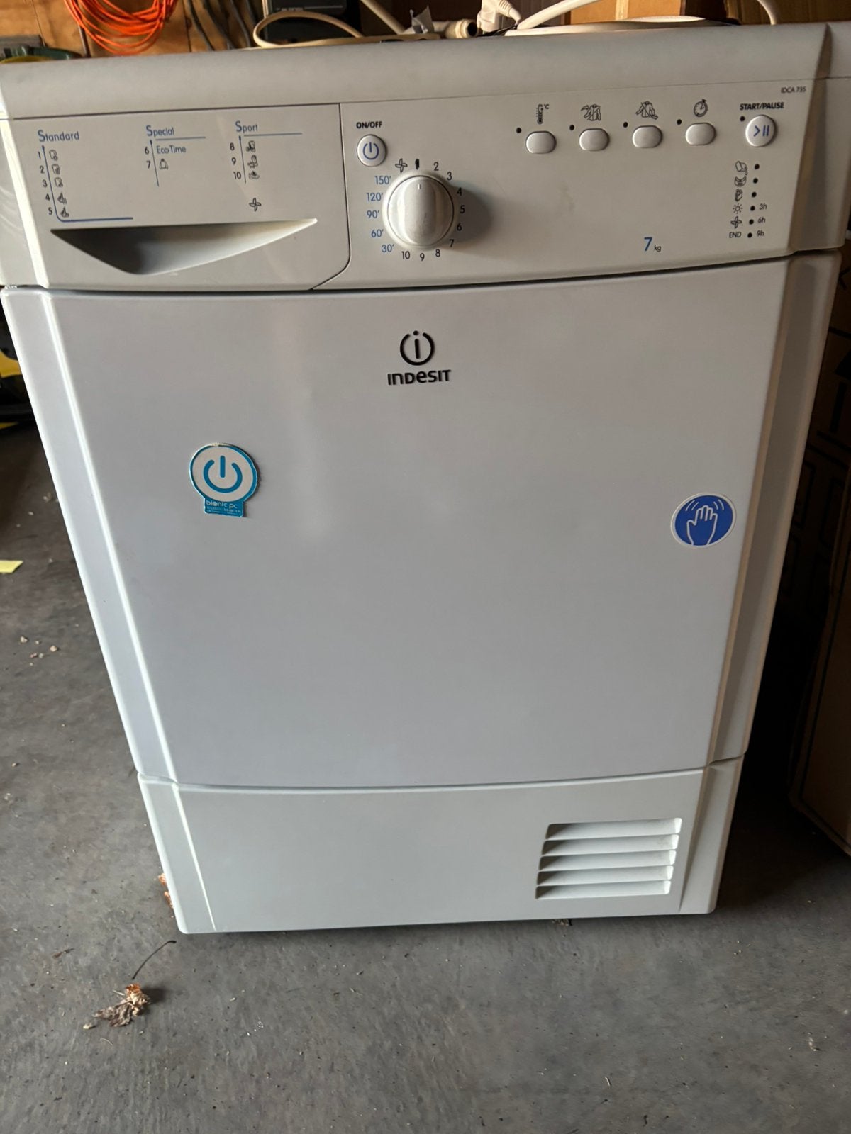 Indesit IDCA 735 Condensdroger 7 kg, Witgoed en Apparatuur, Wasdrogers, Ophalen, 6 tot 8 kg, Zo goed als nieuw, 85 tot 90 cm
