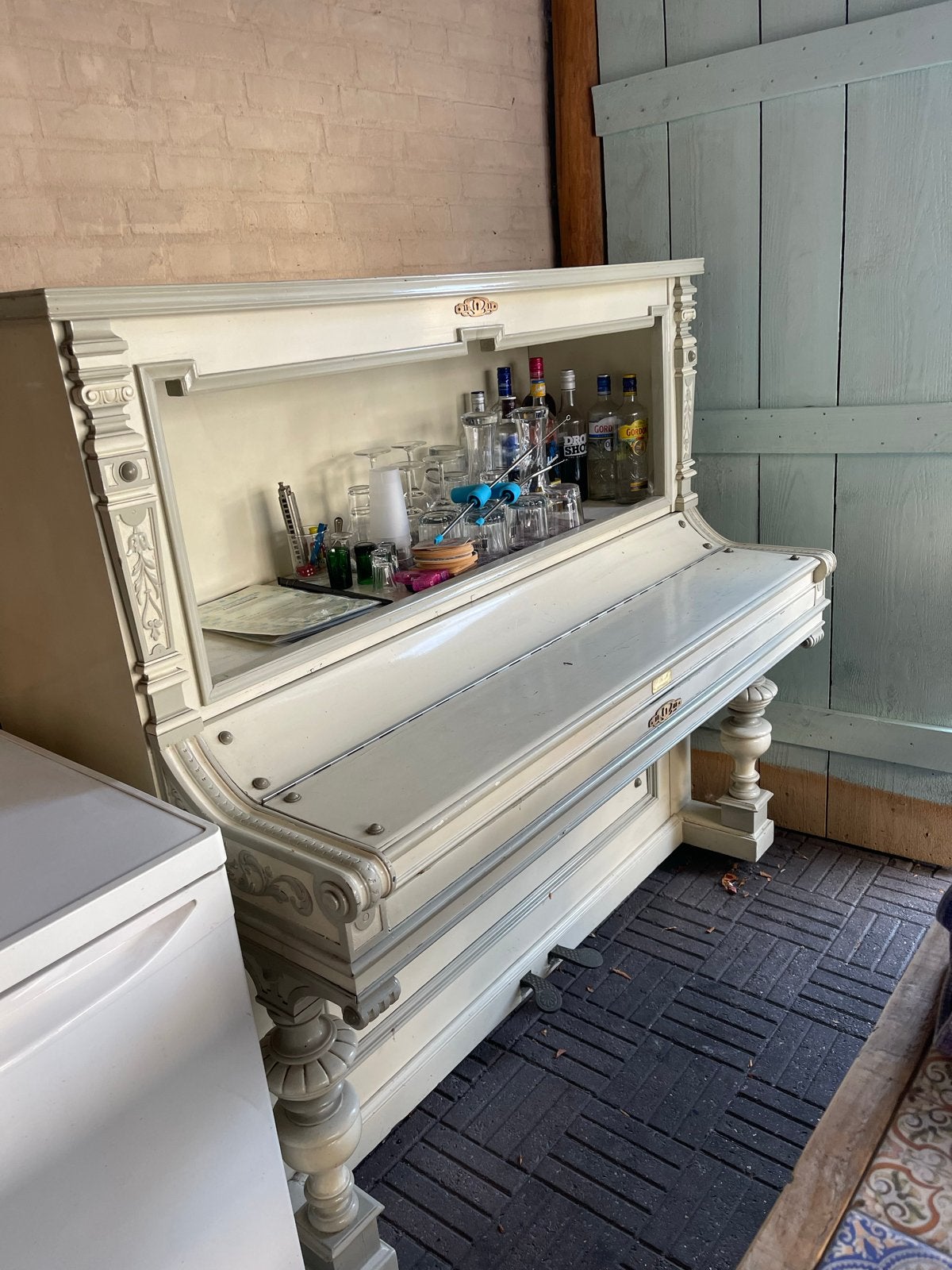 Decoratieve piano omgebouwd tot bar/opbergmeubel, Ophalen, Gebruikt, Overige kleuren, Overige typen