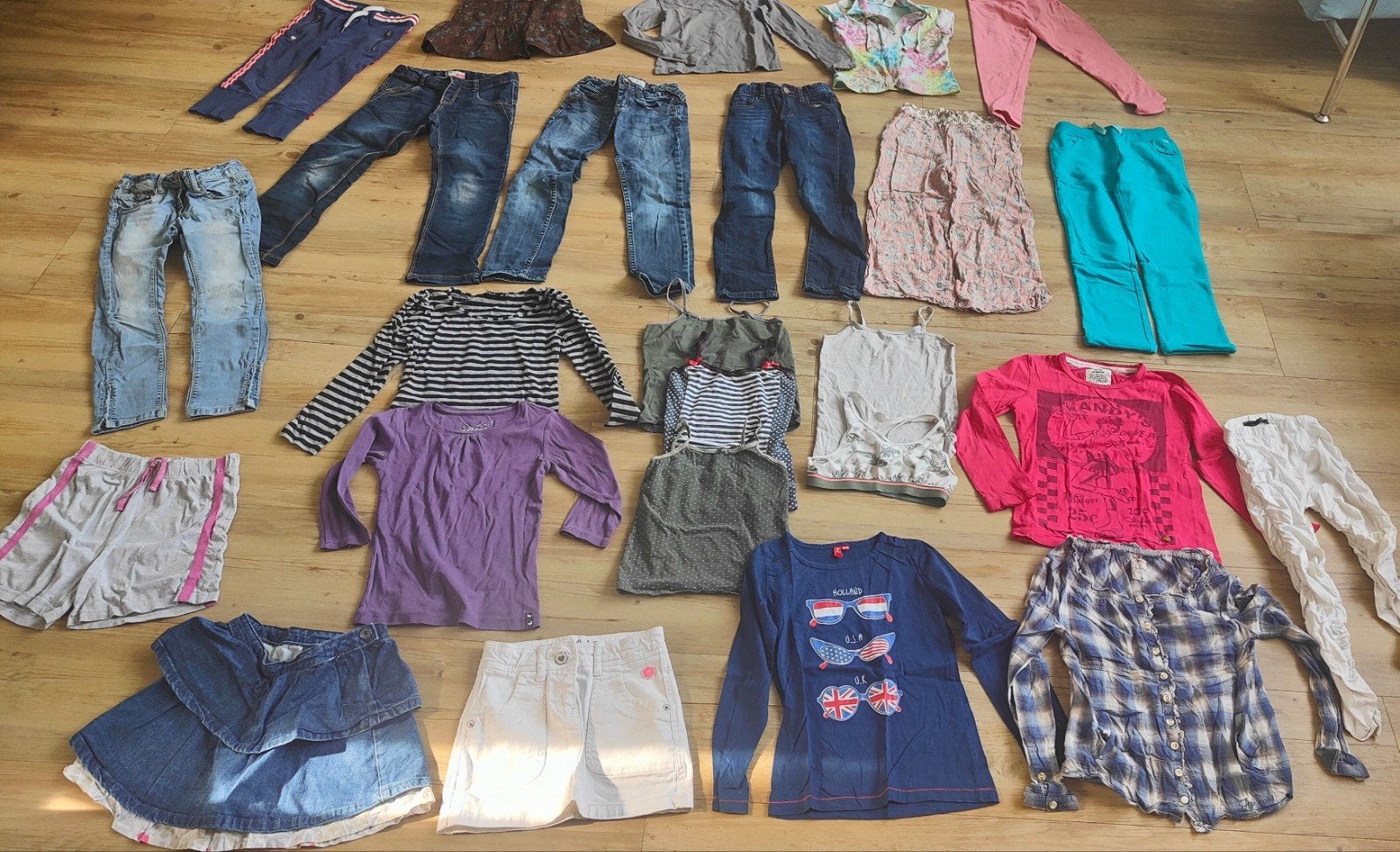 25 delig winter kledingpakket meisje maat 128 spijkerbroeken, Ophalen of Verzenden, Gebruikt, Meisje