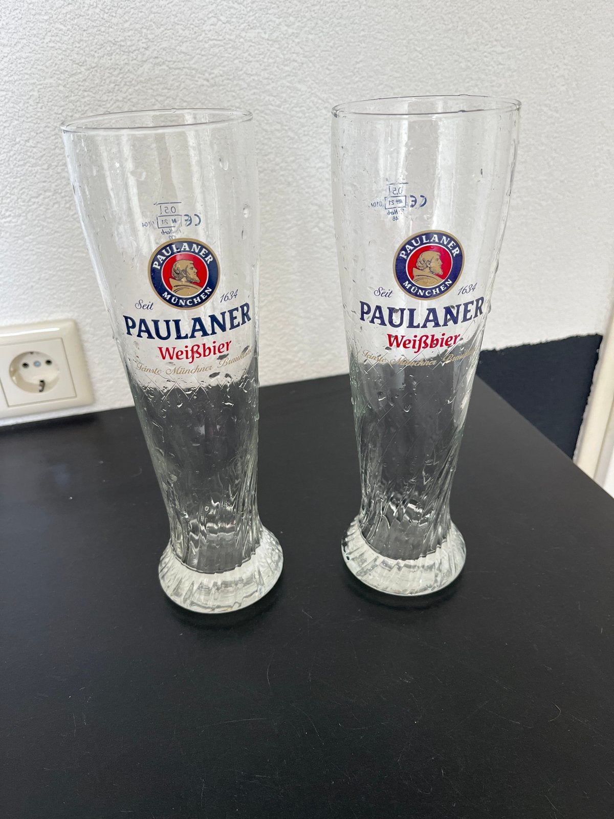Set van 2 Paulaner Weißbier glazen - 0.5L, Ophalen of Verzenden, Gebruikt, Glas