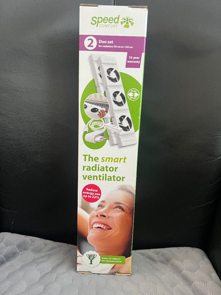 SpeedComfort Radiatorventilator Duo Set – Nieuw in doos –, Doe-het-zelf en Verbouw, Minder dan 30 cm, Radiator, Nieuw, Minder dan 60 cm