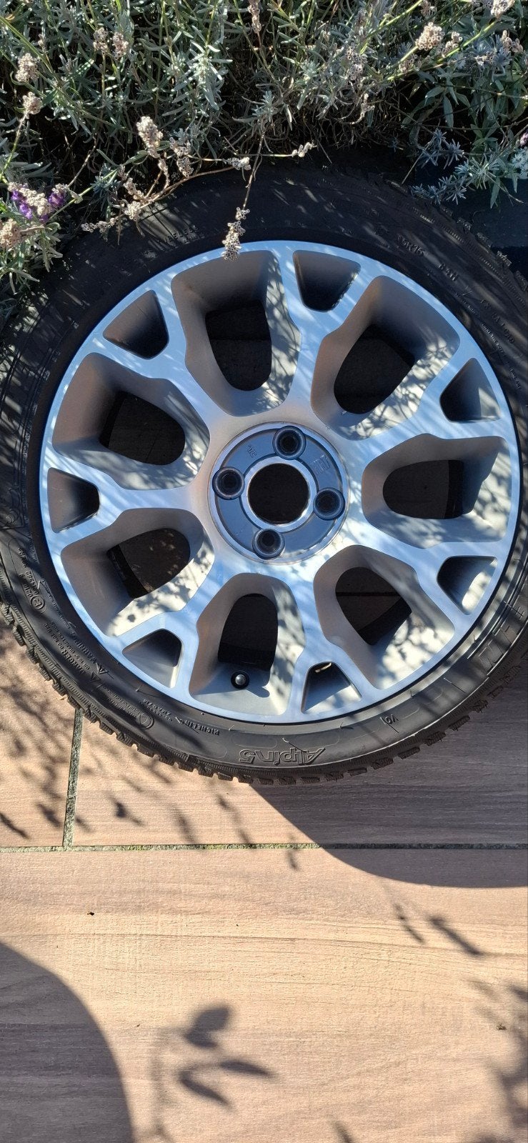 Fiat 500S wielen met Michelin winterbanden en extra's, Ophalen, Gebruikt, 16 inch, Banden en Velgen