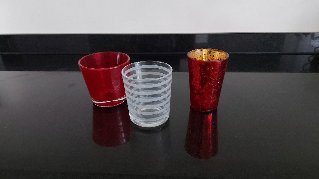 Glazen waxine- of ledlichtjeshouders, Ophalen of Verzenden, Zo goed als nieuw, Glas