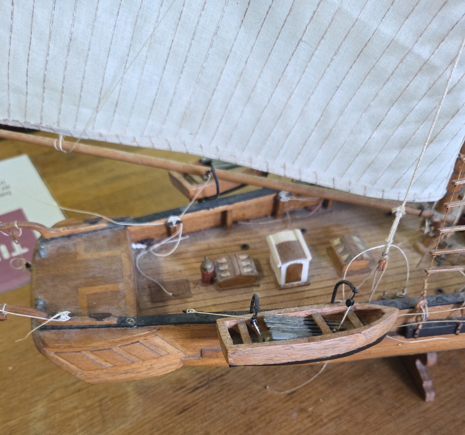 vintage houten modelboot schip, Ophalen, Gebruikt, X, X