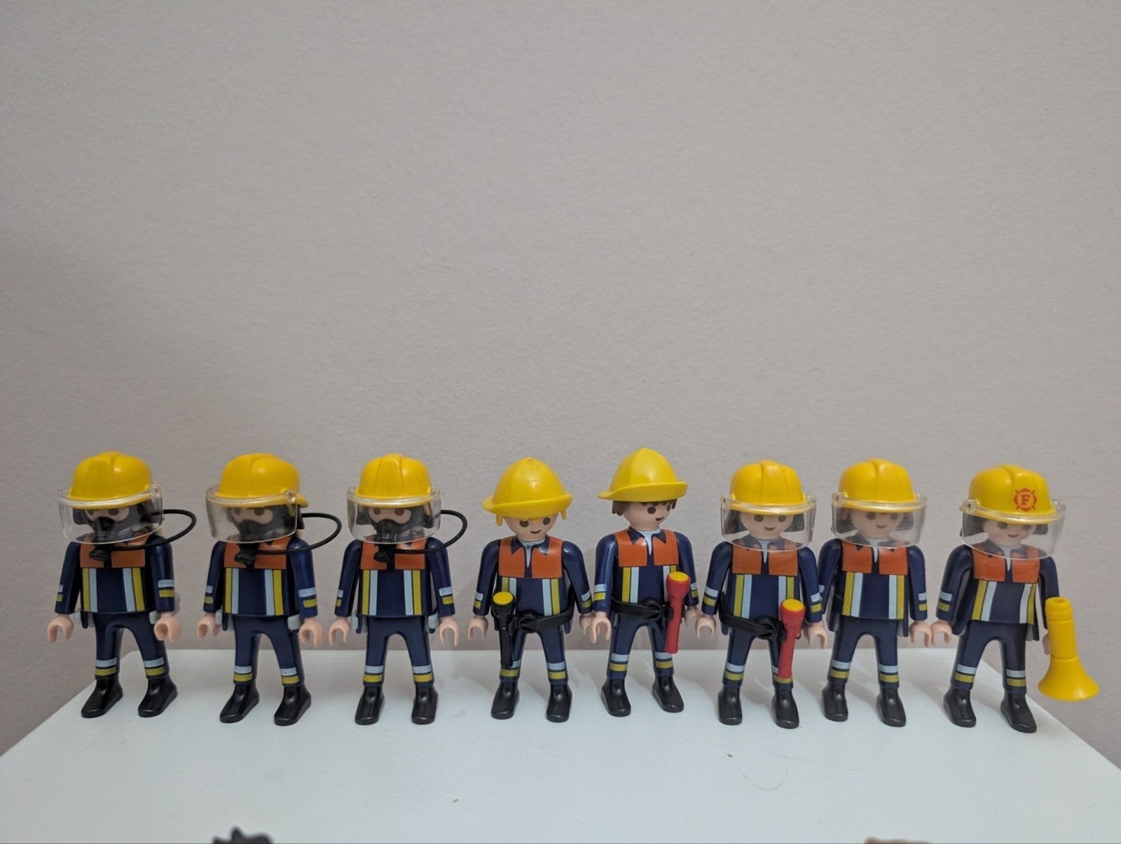 Playmobil brandweer poppetjes, brandweer korps, Ophalen of Verzenden, Zo goed als nieuw, Complete set, Figuren