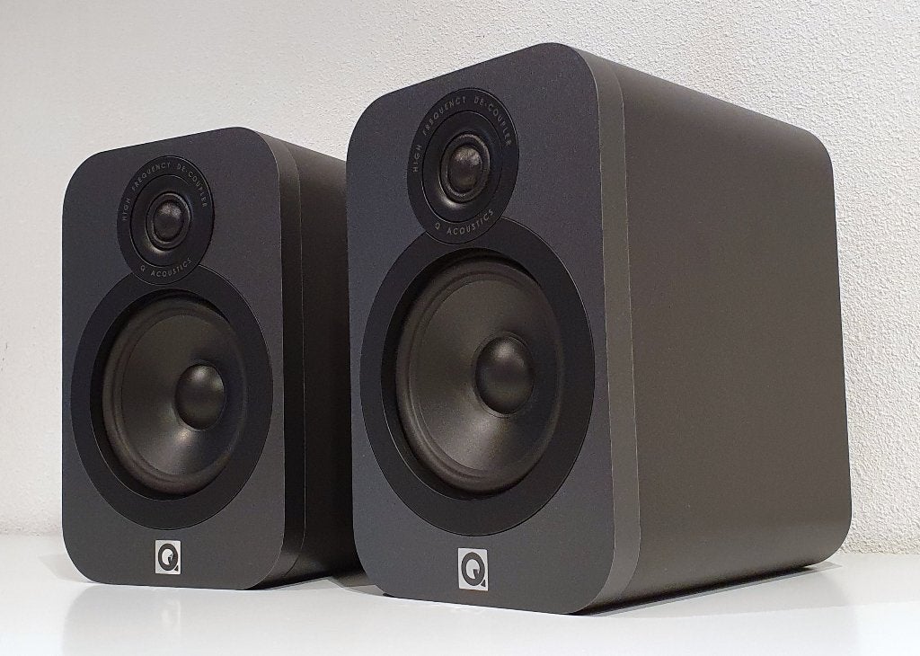 Boekenplank Luidsprekers - Q Acoustics 3020 (75W), Audio, Tv en Foto, Luidsprekers, Gebruikt, Front, Rear of Stereo speakers, 60 tot 120 watt