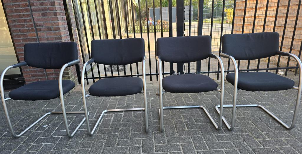 Vitra Visavis design vergaderstoelen grijs (14 stuks), Ophalen, Gebruikt, Grijs