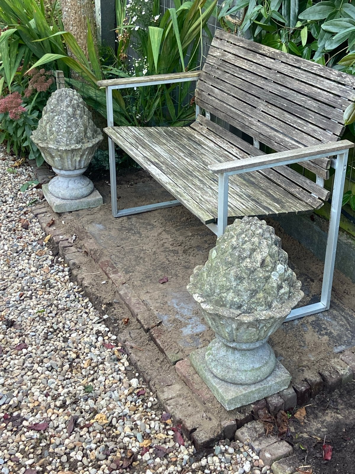 2 betonnen tuinornamenten met verweerde look, Tuin en Terras, Ophalen, Gebruikt, Beton, Overige typen